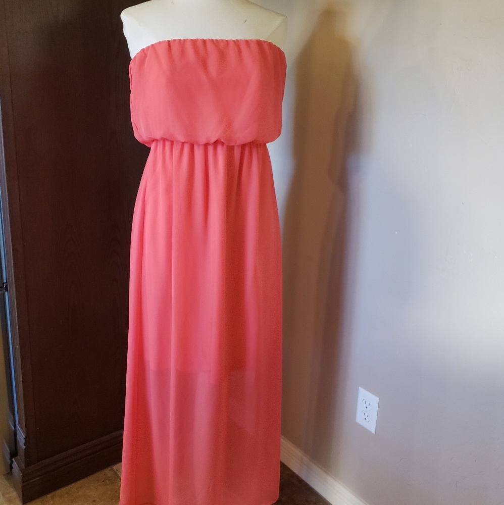 Coral maxi dress
